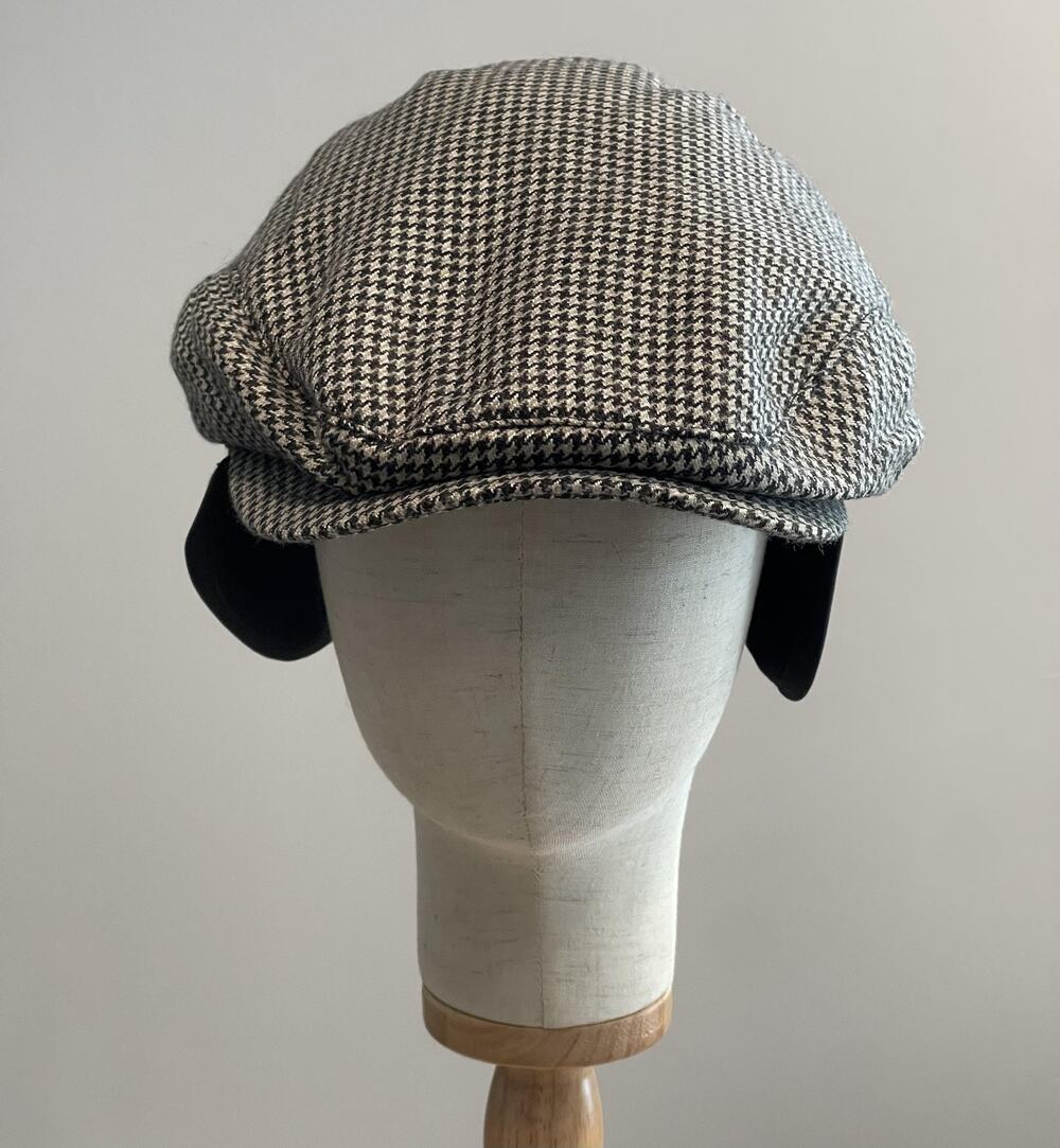 Weatherproof Hat Cap Newsboy Mens XL Black Check Lined Insulated Ear Flap